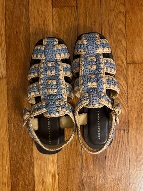 Loeffler Randall Woven Sawyer Raffia Sandals